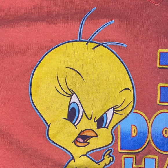 Vintage 90’s Looney Tunes Tweety Bird Oversized V-Neck T-Shirt: Large:Streetwear - Picture 2 of 5